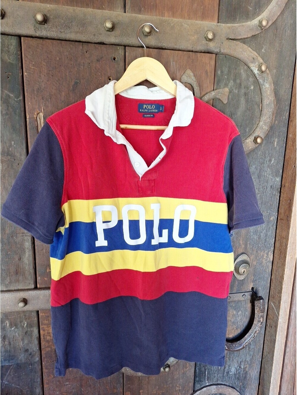 Vintage Polo Ralph Lauren Rugby Striped Short Sleeve Size L